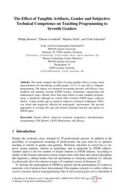 The Effect of Tangible Artifacts, Gender and Subjective Technical