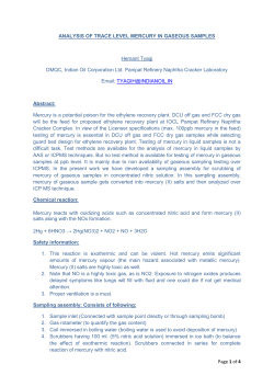 ANALYSIS OF TRACE LEVEL MERCURY IN GASEOUS SAMPLES