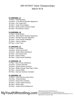 2015 NYWAY State Championships March 14-15