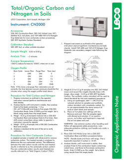 Total/Organic Carbon and Nitrogen in Soils