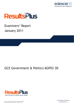 Examiner report - Unit 3D (6GP03) - January 2011