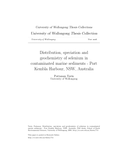 Distribution, speciation and geochemistry of selenium in