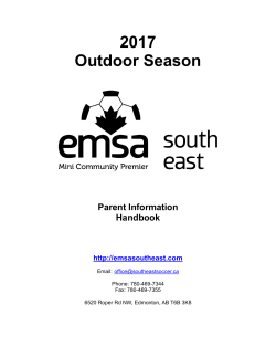 2017 Outdoor Soccer Parent Handbook