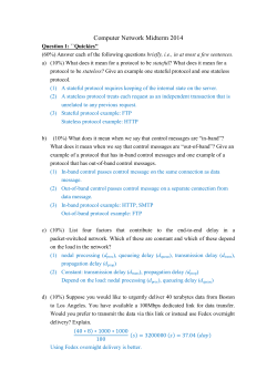 Computer Network Midterm 2014