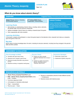 Atomic Theory Jeopardy