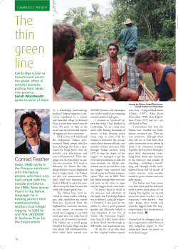 The thin green line - Department of Geography, Cambridge