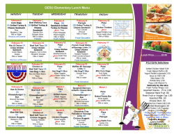 GESU Elementary Lunch Menu