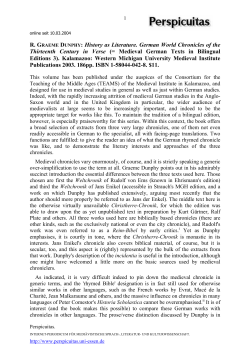 R. GRAEME DUNPHY: History as Literature. German