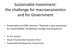 Sustainable Investment: the challenge for macroeconomics and for