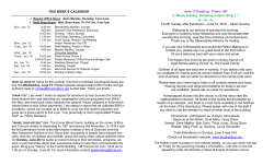 THIS WEEK`S CALENDAR bbb - Brookside Congregational Church