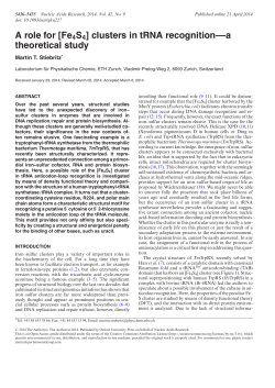 A role for [Fe4S4] clusters in tRNA recognition