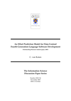 An Effort Prediction Model for Data-Centred Fourth