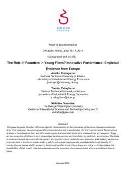 The Role of Founders in Young Firms? Innovative Performance