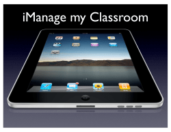 iManage my Classroom Using the iPad