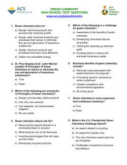 Green Chemistry Test Bank