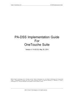 PA-DSS Implementation Guide For OneTouch&reg; Suite