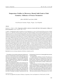 Temperature Profiles in Microwave Heated Solid Foods of Slab