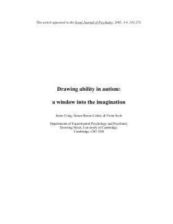 Drawing ability in autism: a window into the imagination