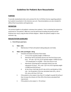 Guidelines for Burn Fluid Resuscitation