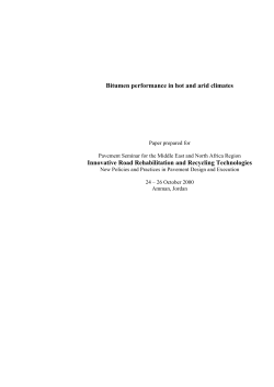 Bitumen performance in hot and arid climates