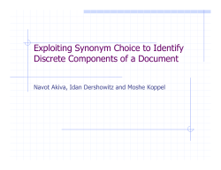 Exploiting Synonym Choice for Distinguishing Layers of a Document