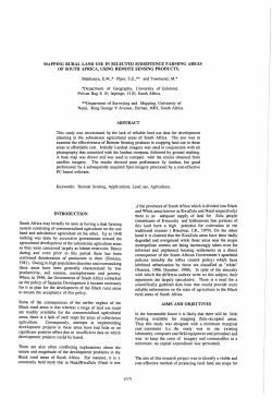 MAPPING RURAL LAND USE IN SELECTED SUBSISTENCE