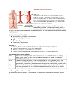 ABDOMINAL AORTIC ULTRASOUND What is it? An