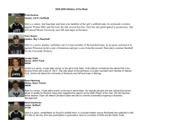 Erin Keeton Senior, Girl`s Softball Erin is a senior, 2nd baseman and