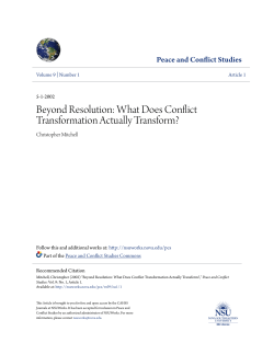 Beyond Resolution: What Does Conflict Transformation Actually