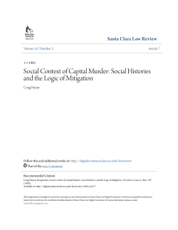 Social Context of Capital Murder: Social Histories and the Logic of