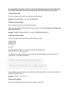 On a separate piece of paper, create your own secret messages