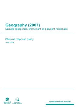 Geography (2007) Sample assessment instrument and