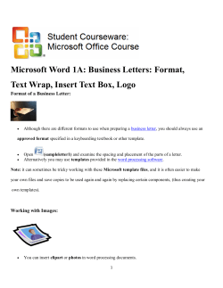 Microsoft Word 1A: Business Letters: Format, Text Wrap, Insert Text