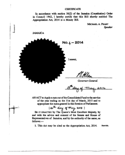 The Appropriations Act, 2014