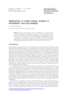 Applications of stable isotope analysis to atmospheric trace gas