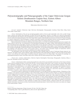 Palynostratigraphy and Palaeogeography of the Upper