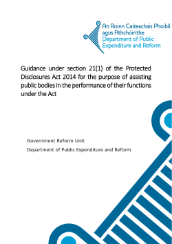 Guidance under section 21(1) - Department of Public Expenditure