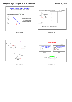 3 Special Right Triangles 45 45 90 4.notebook
