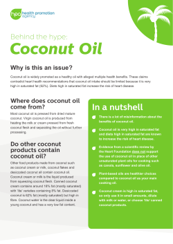 Coconut Oil - Nutrition and Activity Hub