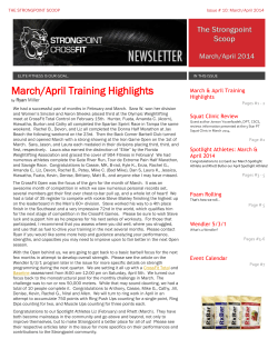 April 2014 &ndash; SPCF Newsletter