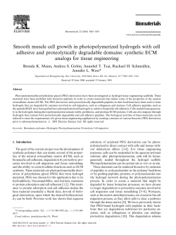 Smooth muscle cell growth in photopolymerized