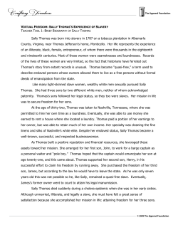 Sally Thomas was born into slavery in 1787 on a