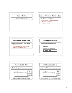 Exam 3 Review Lower-of-Cost-or-Market (LCM) Determining Market