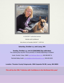 Saturday, October 22, 2016 Lacey, WA Sunday, October 23, 2016 A