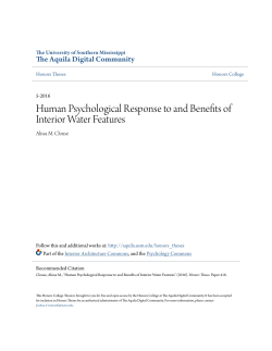 Human Psychological Response to and Benefits of Interior Water