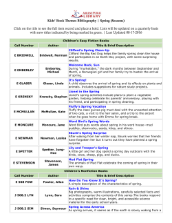 Kids` Book Themes Bibliography | Spring (Seasons) Click on the title