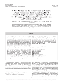 A New Method for the Measurement of Cerebral Blood Volume and