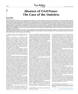 Absence of Civil Peace: The Case of the Stateless