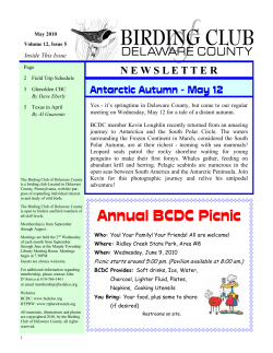 Annual BCDC Picnic - Birding Club of Delaware County
