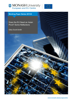 Does the EU Need an Asian Pivot? Some Reflections